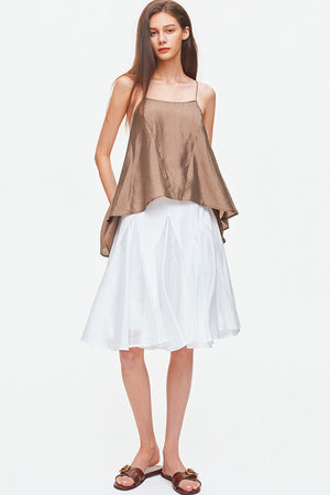 Lyocell Insert Panel Midi Skirt