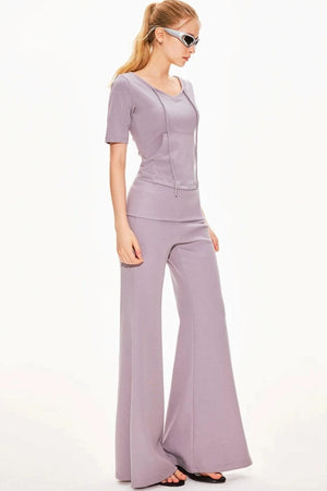 Lyocell Knit V-Neck Ensemble Set-Up