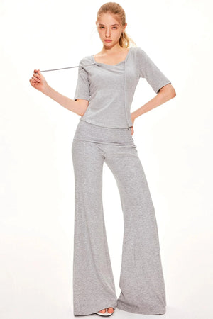 Lyocell Knit V-Neck Ensemble Set-Up