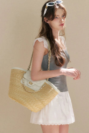 Lyocell Lace Trim Knit Top