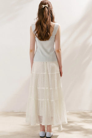 Lyocell Lace Trim Knit Vest