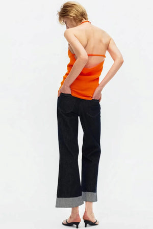 Lyocell Lace-Up Ribbed Vest