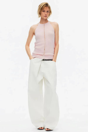 Lyocell Lace-Up Ribbed Vest