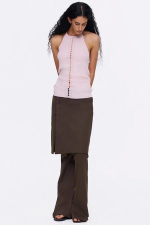 Lyocell Lace-Up Ribbed Vest