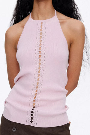 Lyocell Lace-Up Ribbed Vest