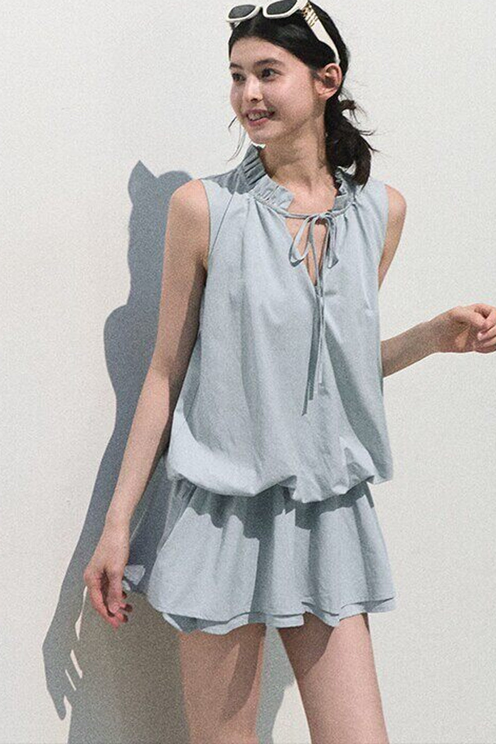 Lyocell Lace-Up Vest Dress