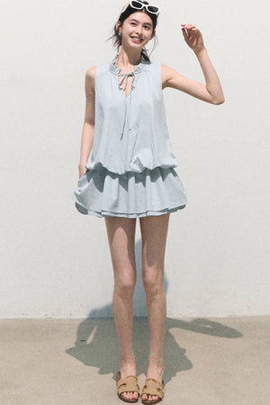 Lyocell Lace-Up Vest Dress