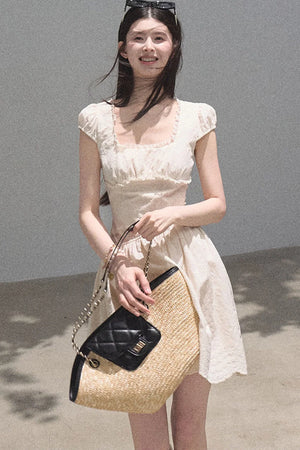 Lyocell Lace Waist-Cinching Dress