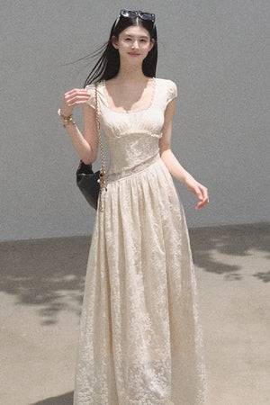 Lyocell Lace Waist-Cinching Dress