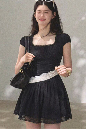 Lyocell Lace Waist-Cinching Dress