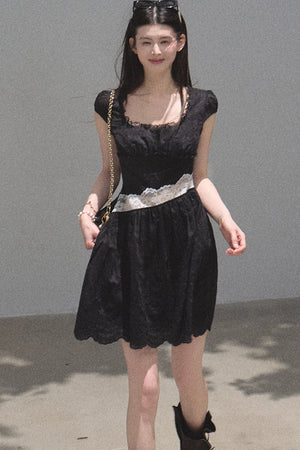 Lyocell Lace Waist-Cinching Dress