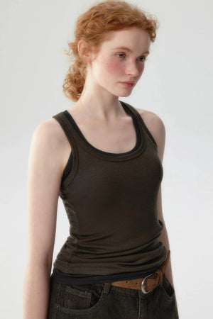Lyocell Layered Knit Vest