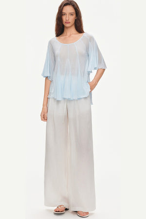 Lyocell Linen Blend Wide-Leg Pants