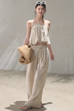 Lyocell Linen Camisole and Pants Set-Up