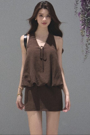 Lyocell Linen Halter Dress