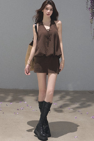 Lyocell Linen Halter Dress