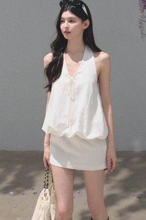 Lyocell Linen Halter Dress