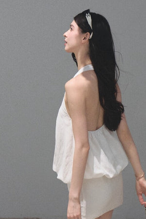 Lyocell Linen Halter Dress