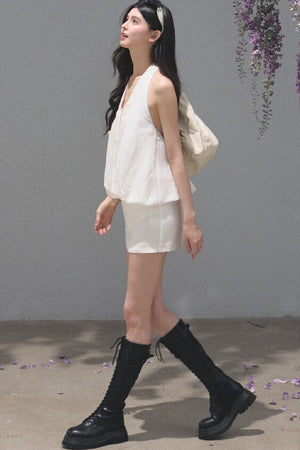 Lyocell Linen Halter Dress