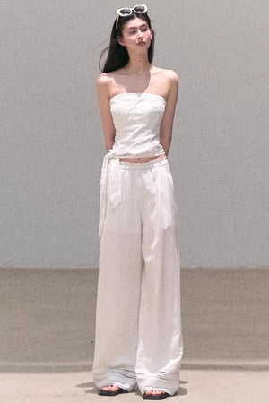 Lyocell Linen Hollow-Out Top Set-Up