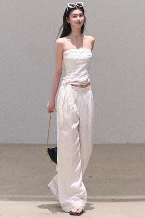 Lyocell Linen Hollow-Out Top Set-Up
