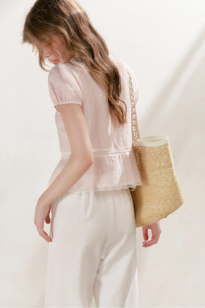 Lyocell Linen Lace Blouse