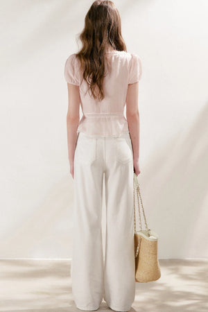 Lyocell Linen Lace Blouse