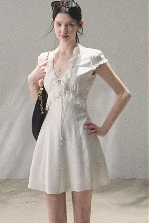 Lyocell Linen Lace Dress Set