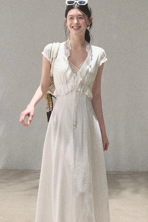 Lyocell Linen Lace Dress Set