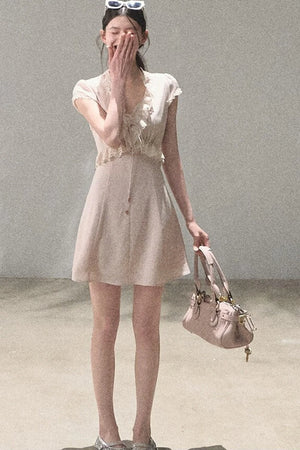 Lyocell Linen Lace Dress Set