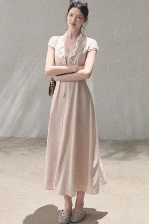 Lyocell Linen Lace Dress Set