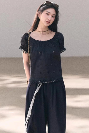 Lyocell Linen Lace Pants