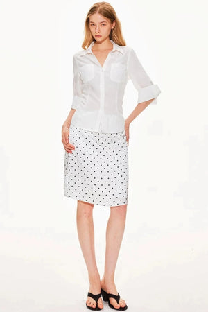 Lyocell Linen V-Neck Blouse