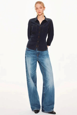 Lyocell Linen V-Neck Blouse