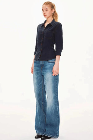 Lyocell Linen V-Neck Blouse