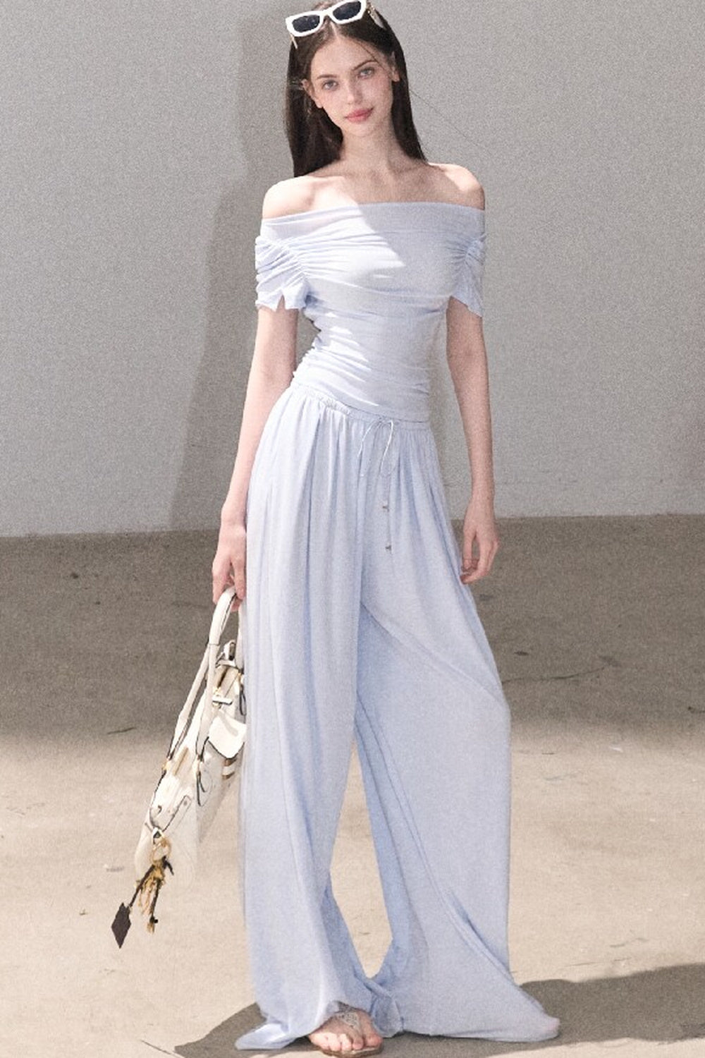 Lyocell Off-Shoulder Two-Piece Set-Up