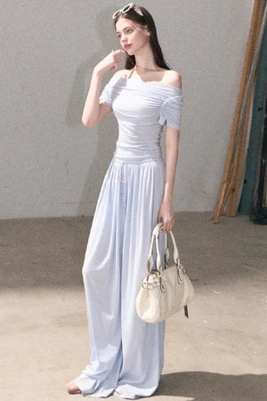 Lyocell Off-Shoulder Two-Piece Set-Up
