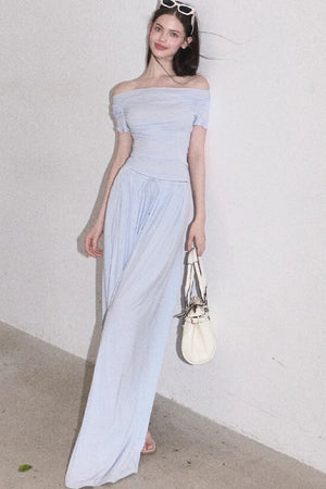 Lyocell Off-Shoulder Two-Piece Set-Up