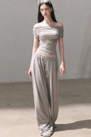 Lyocell Off-Shoulder Two-Piece Set-Up