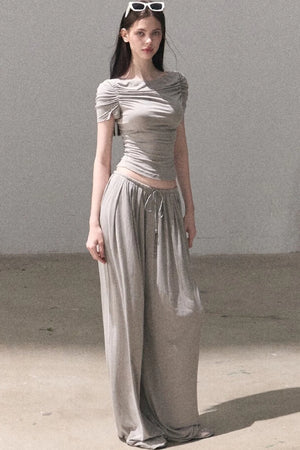 Lyocell Off-Shoulder Two-Piece Set-Up
