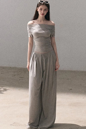 Lyocell Off-Shoulder Two-Piece Set-Up