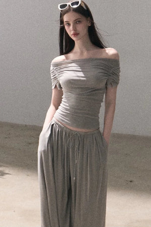 Lyocell Off-Shoulder Two-Piece Set-Up