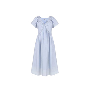 Lyocell Puff Sleeve Dress