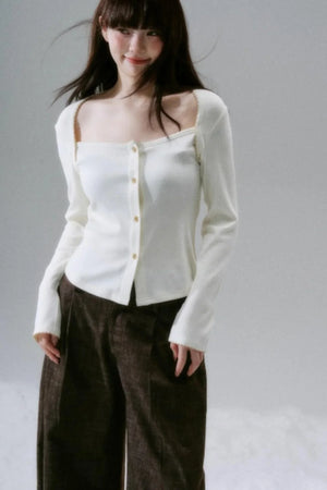 Lyocell Rabbit Fur Long-Sleeve Top