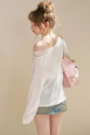 Lyocell Rose Off-Shoulder Blouse