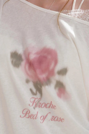 Lyocell Rose Off-Shoulder Blouse