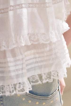 Lyocell Ruffled Lace Top Skirt Set-Up