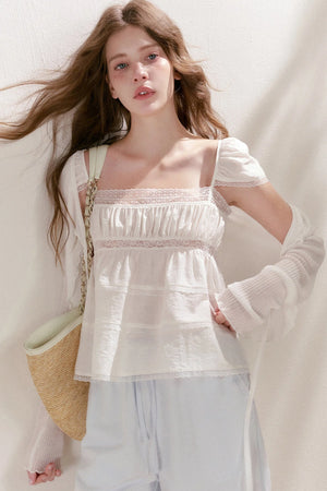 Lyocell Ruffled Tie-Front Cardigan