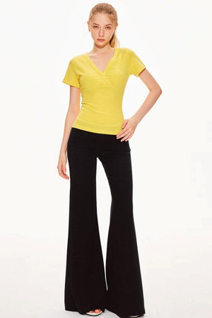 Lyocell Slim-Fit V-Neck Top