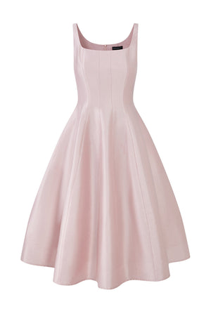 Lyocell Square-Neck A-Line Dress